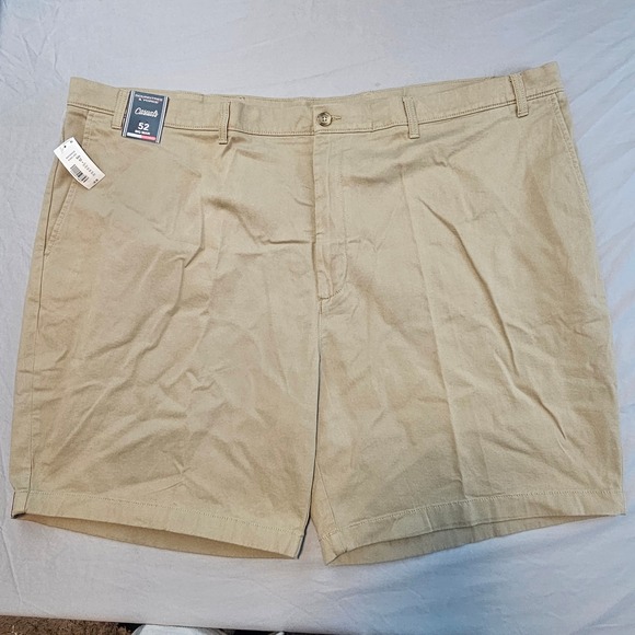 Roundtree & Yorke Size 52 Classic Fit Flat Front Khaki Shorts 9" inseam NWT L886 - Picture 3 of 5